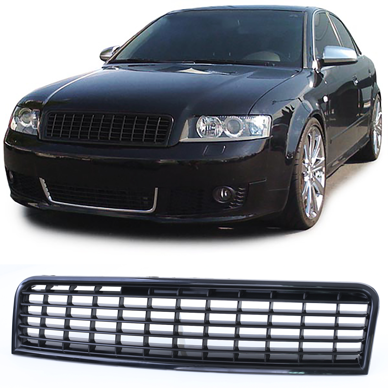 Grill auto geschikt voor Audi A4 type 8E Sedan / Avant 2000-2004 - zwart