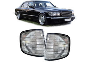 Knipperlichten - voor Mercedes S-klasse W126 1979-1991 - gerook zwart