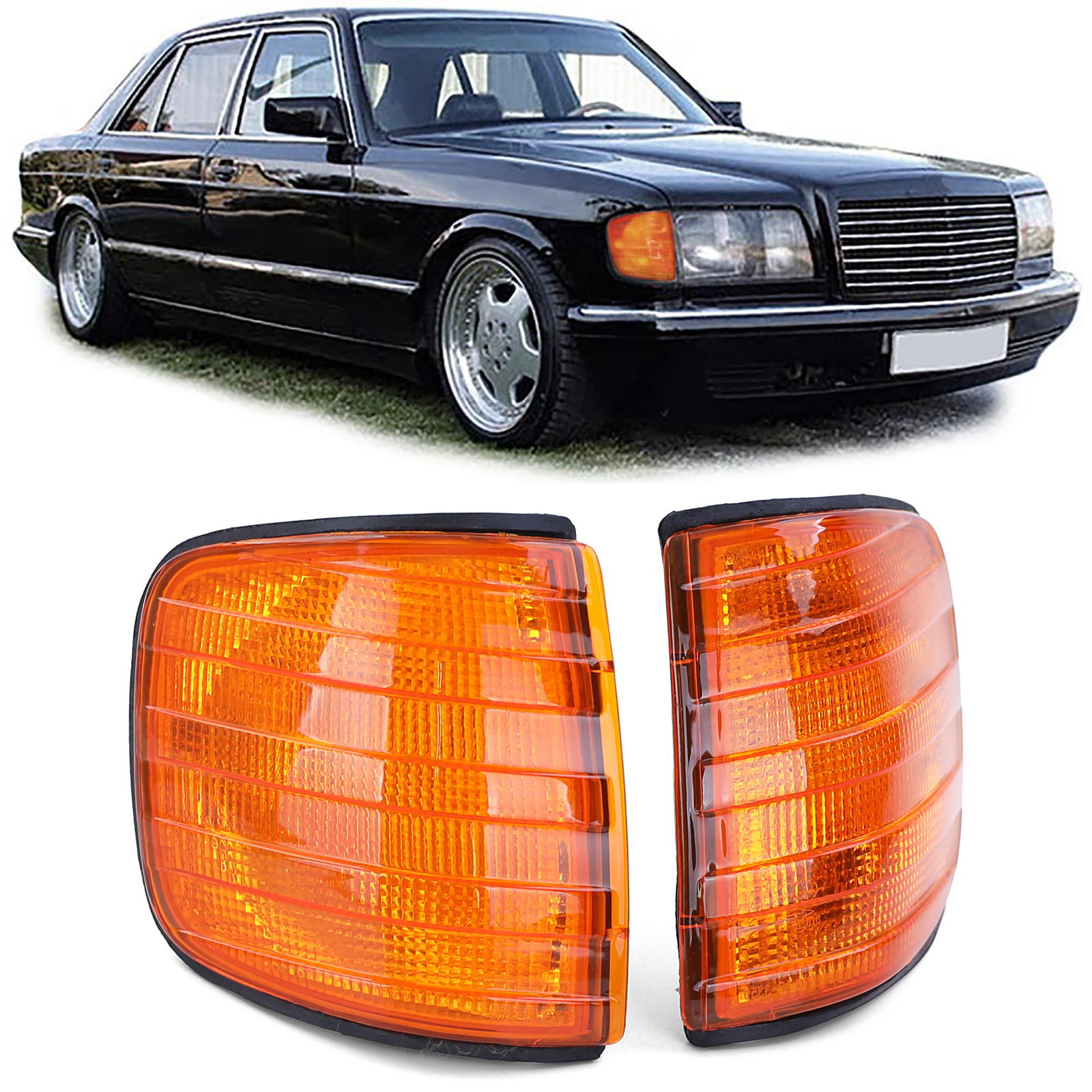 Knipperlichten - geschikt voor Mercedes S-klasse W126 1979-1991 - oranje