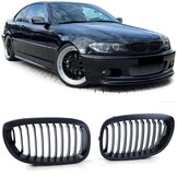 BMW grill - geschikt voor BMW 3 Serie E46 Coupe Cabrio 2003-07 - mat zwart