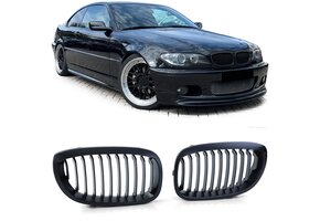 BMW grill - voor BMW 3 Serie E46 Coupe Cabrio 2003-07 - mat zwart