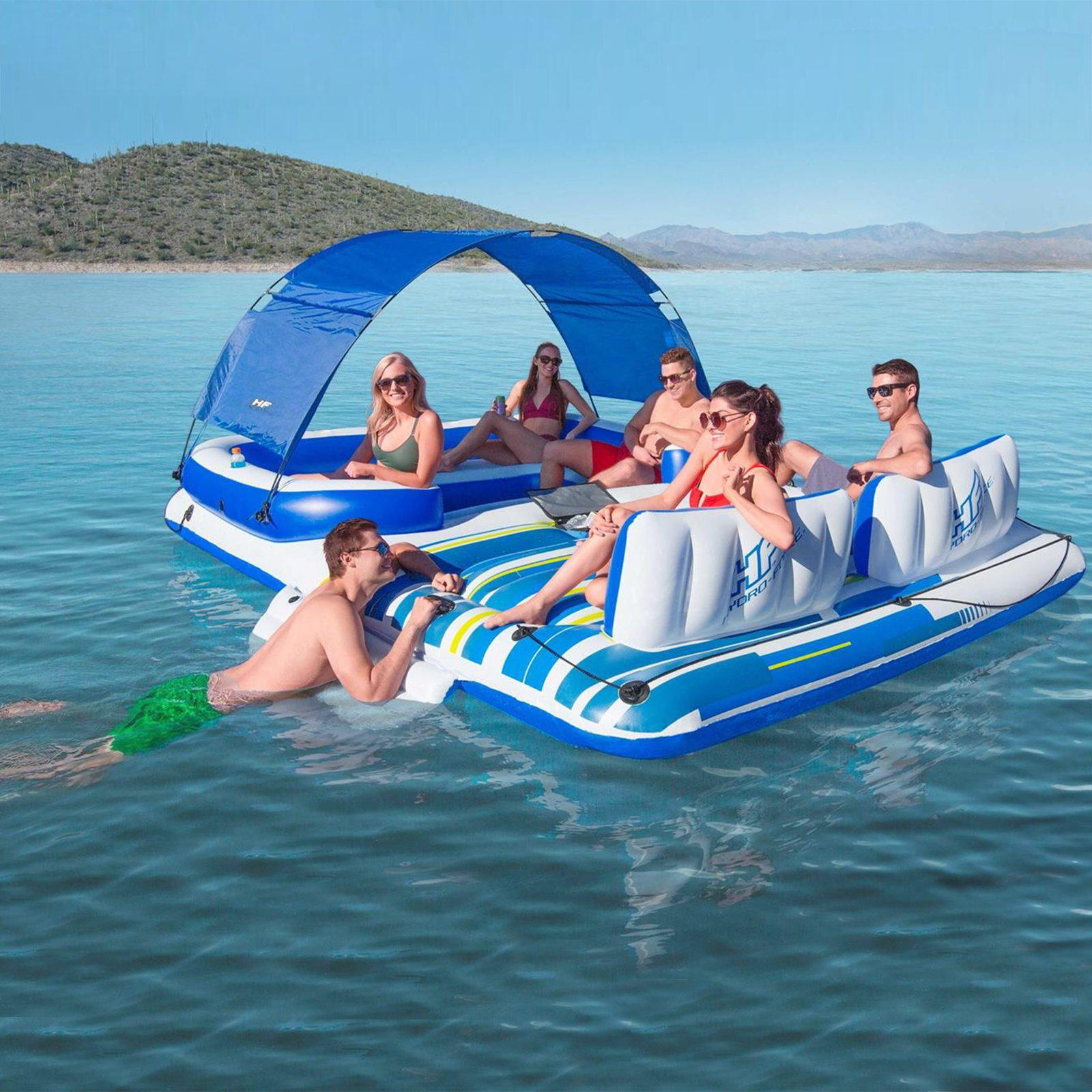 Bestway Tropical Breeze - opblaas eiland - 373x264x73 cm - tot 540 kg