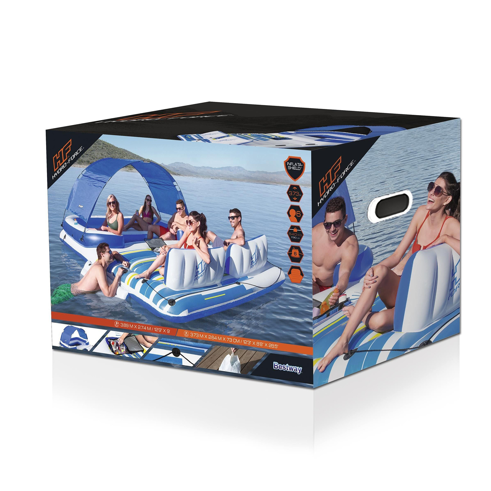 Bestway Tropical Breeze - opblaas eiland - 373x264x73 cm - tot 540 kg
