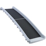 Loopplank hond - 155x40x14 cm - opklapbaar - grijs/zwart