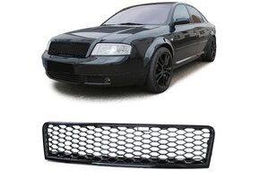 Grill auto - voor Audi A6 4B C5 Sedan / Avant / Facelift 2001-05 - glanzend zwart