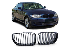 BMW grill - voor BMW 1 serie E81 E82 E87 E88 2007-12 - glanzend zwart