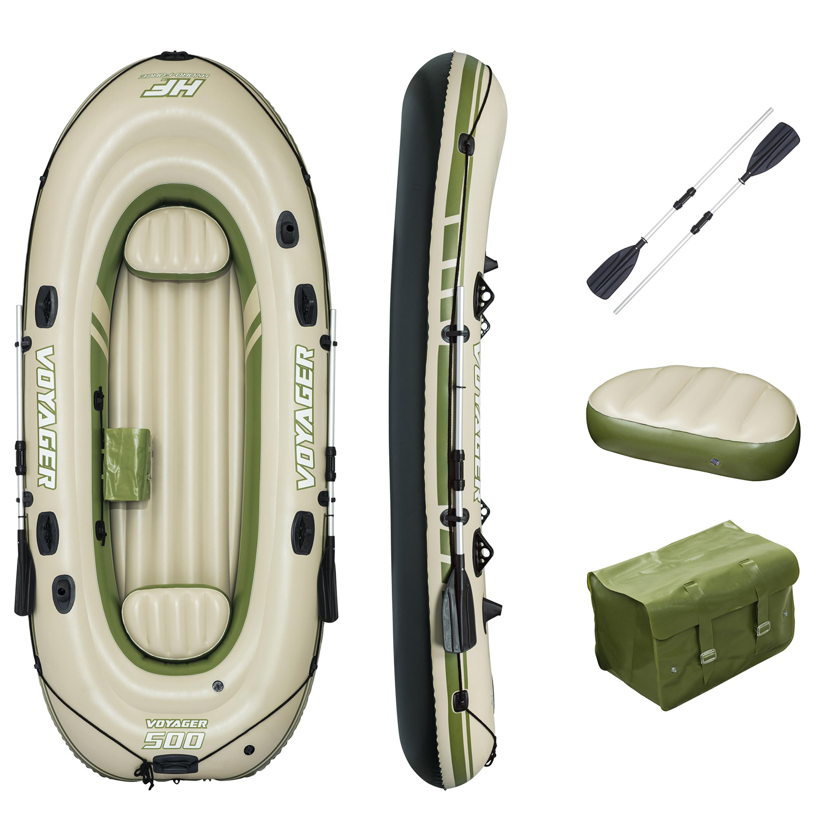 Bestway Voyager 500 - opblaasboot - 3 persoons - 348×141 cm