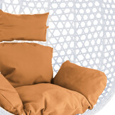 Hangstoel - wit - 106x120x70cm - met lichtbruine kussen