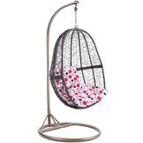 Hangstoel - bruin - 90x117x60cm - met gestipt kussen