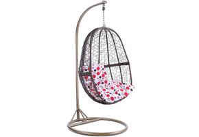 Hangstoel - bruin - 90x117x60cm - met gestipt kussen