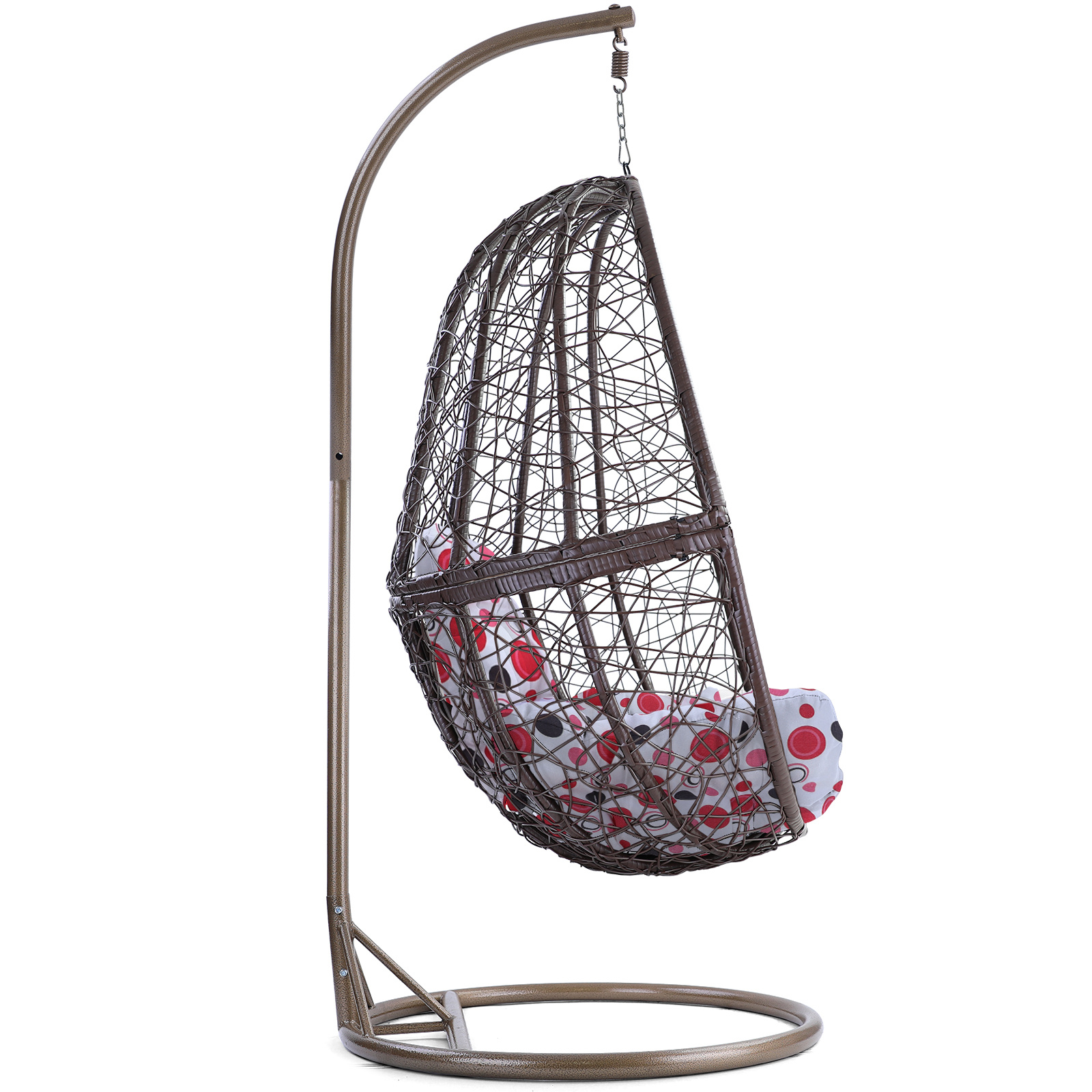Hangstoel - bruin - 90x117x60cm - met gestipt kussen
