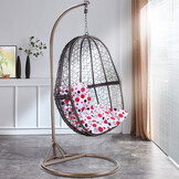 Hangstoel - bruin - 90x117x60cm - met gestipt kussen