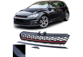 Grill auto - voor VW Golf 7 5G 2012-17 - glanzend zwart