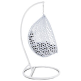 Hangstoel - wit - 106x120x70cm - met gestreept kussen