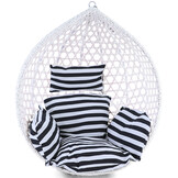 Hangstoel - wit - 106x120x70cm - met gestreept kussen