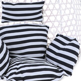 Hangstoel - wit - 106x120x70cm - met gestreept kussen