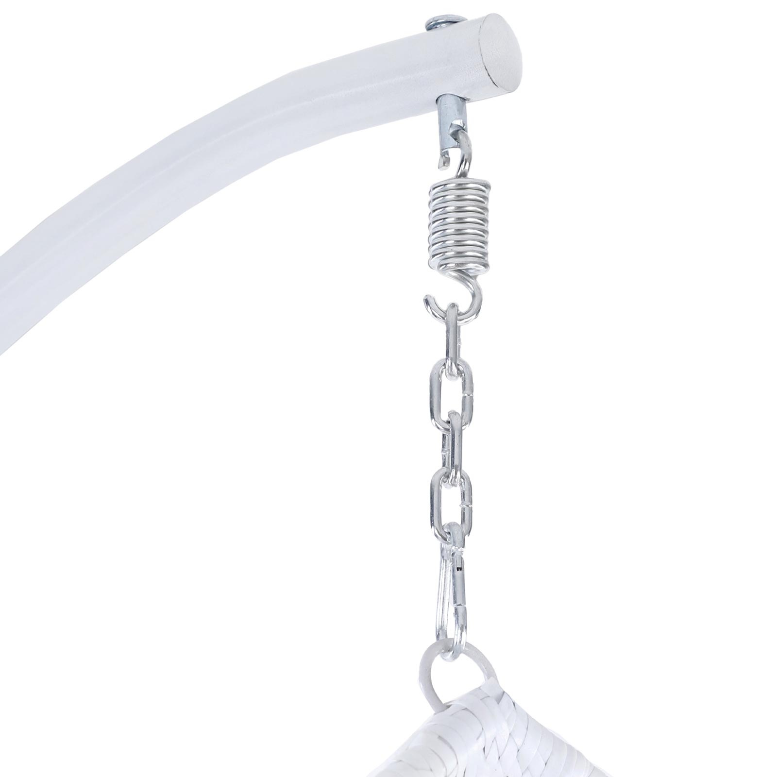 Hangstoel - wit - 106x120x70cm - met gestreept kussen