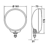 Koplamp - universeel - Hella Comet 500 - Ø 165 mm - geel