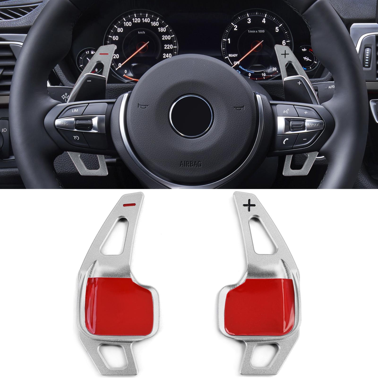 Schakelpeddels - voor BMW 1er F20 F21 / 2er F22 Coupe F23 Cabrio F45 - zilver