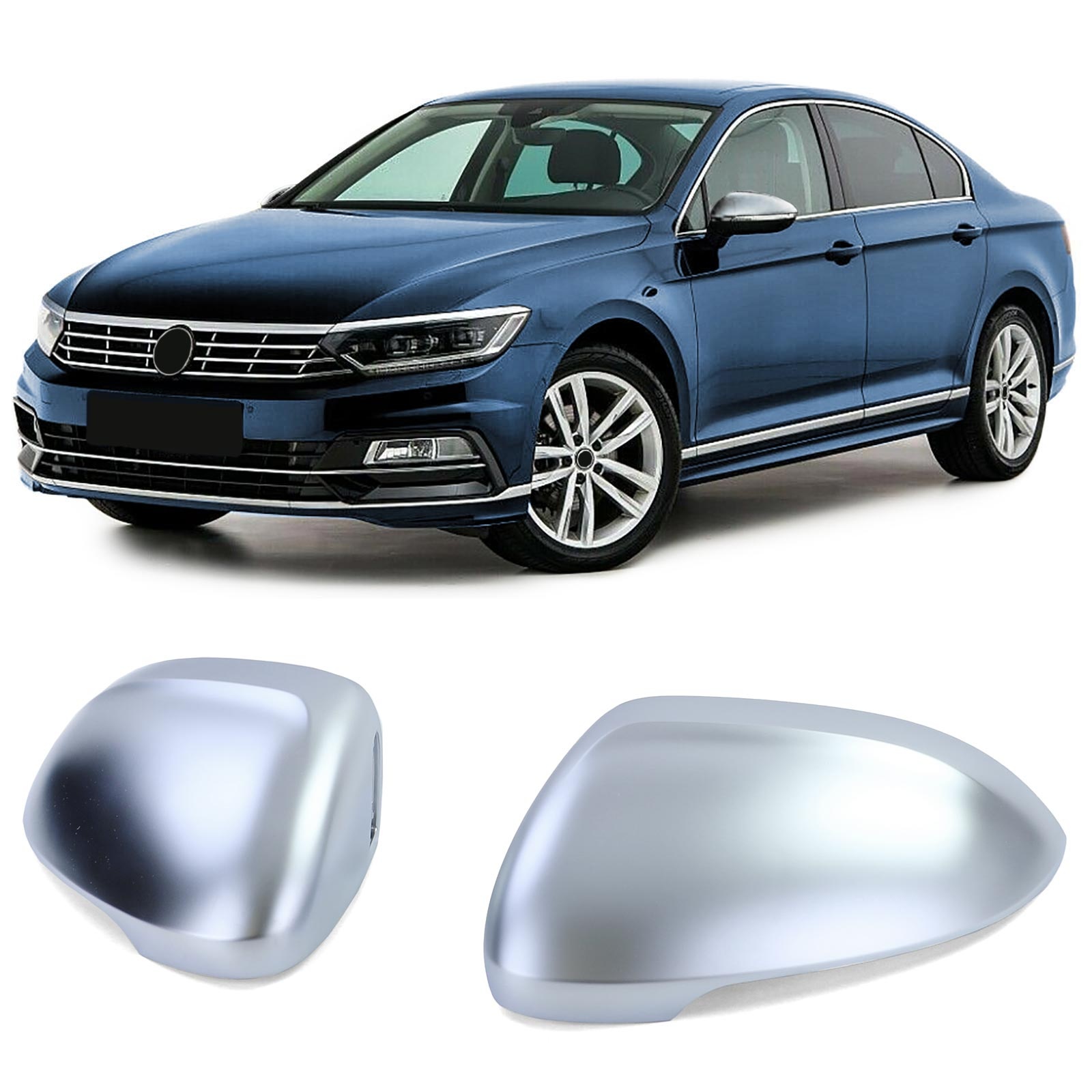 Spiegelkappen - voor VW Passat Limo Variant B8 / 3G5 / 3G2 vanaf 2014 - mat zilver