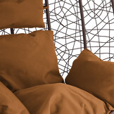 Hangstoel - bruin - 106x120x70cm - met lichtbruine kussen