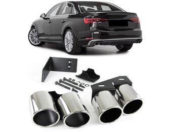 Uitlaatsierstuk - dubbel - voor Audi A4 2.0 / B9 sedan / avant 2015 - RVS
