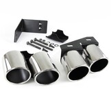 Uitlaatsierstuk - dubbel - geschikt voor Audi A4 2.0 / B9 sedan / avant 2015 - RVS