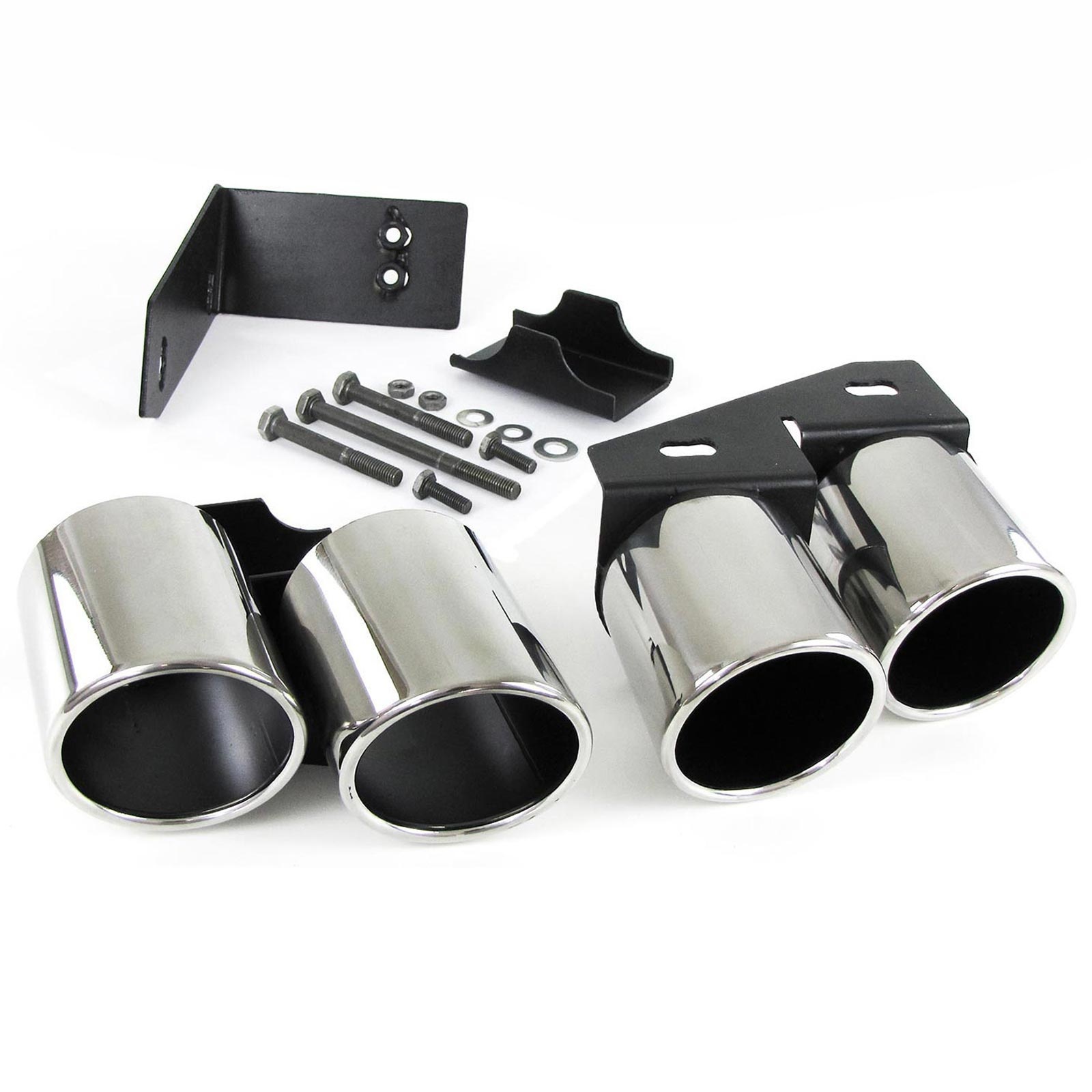 Uitlaatsierstuk - dubbel - geschikt voor Audi A4 2.0 / B9 sedan / avant 2015 - RVS