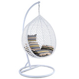 Hangstoel - wit - 106x120x70cm - met meerkleurige kussen