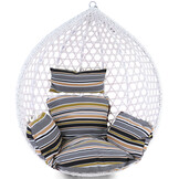 Hangstoel - wit - 106x120x70cm - met meerkleurige kussen