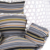 Hangstoel - wit - 106x120x70cm - met meerkleurige kussen