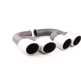 Uitlaatsierstuk - dubbel - geschikt voor Porsche Cayenne 92A 3.0 Diesel 2010-14 - RVS