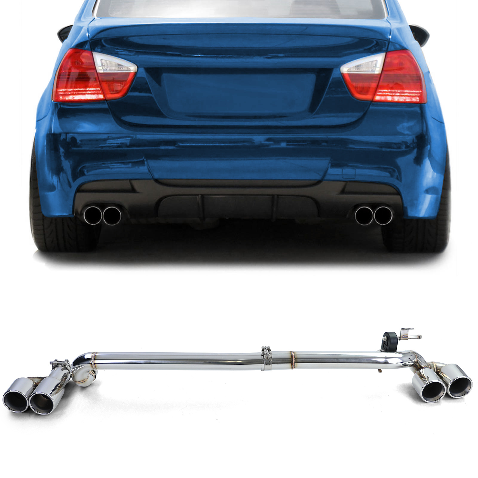 Uitlaatpijp - voor BMW 3er E90 Sedan E91 Touring 323i 325i 328i 330i 325d 330d 2005-12 - RVS