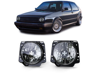 Koplampen - voor VW Golf 2 1983-1991 - gerookt zwart