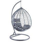 Hangstoel - lichtgrijs - 95x110x65cm - met gestreept kussen
