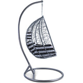 Hangstoel - lichtgrijs - 95x110x65cm - met gestreept kussen