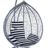 Hangstoel - lichtgrijs - 95x110x65cm - met gestreept kussen