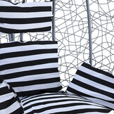 Hangstoel - lichtgrijs - 95x110x65cm - met gestreept kussen