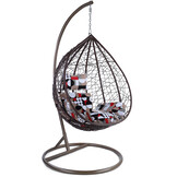 Hangstoel - bruin - 95x110x65cm - met meerkleurige kussen