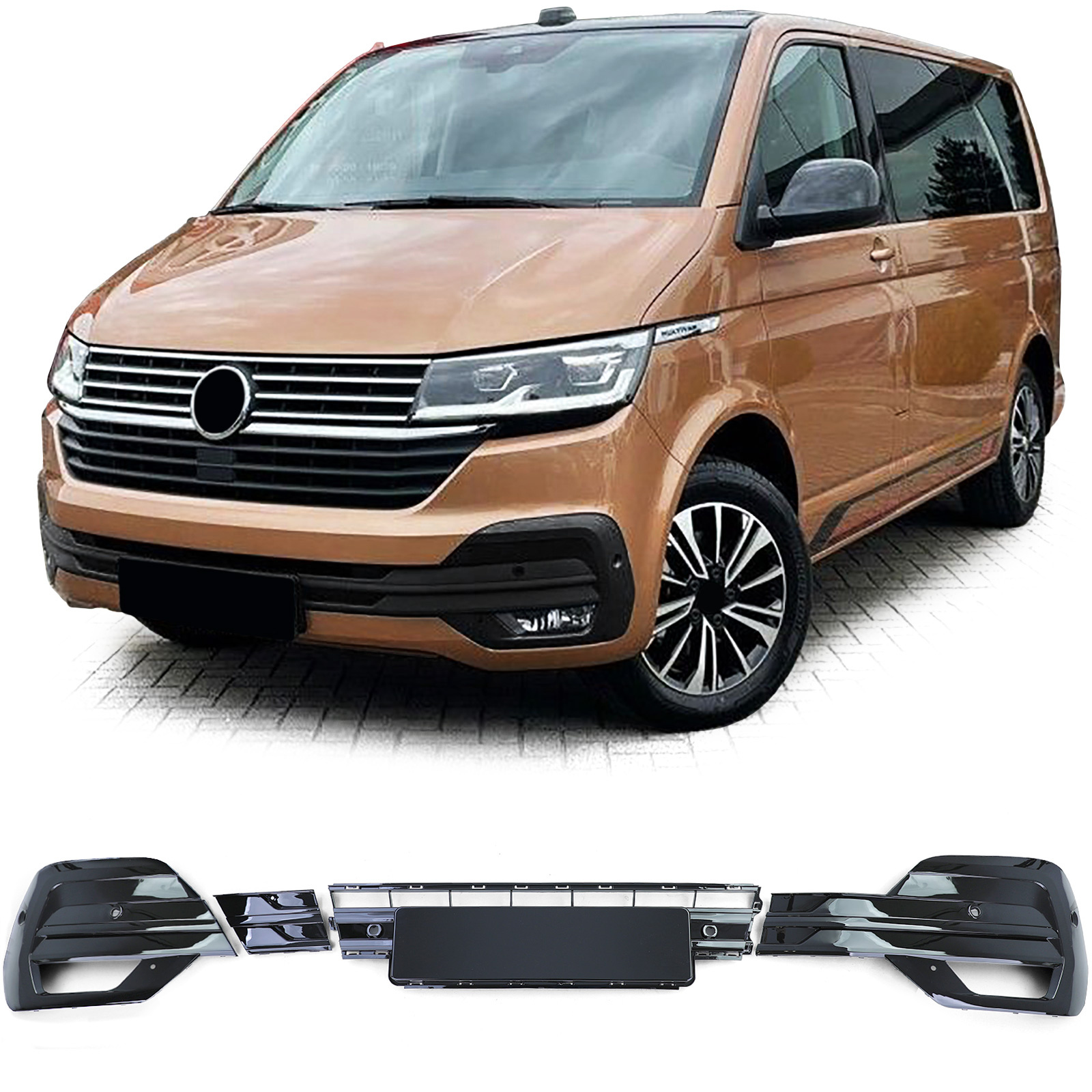 Mistlamp omlijsting - geschikt voor VW Bus T6.1 Bus / Transporter vanaf 2019 - glanzend zwart