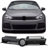 Grill auto - voor VW Golf 6 en GTI / sedan / variant / cabrio 2008-13 - glanzend zwart