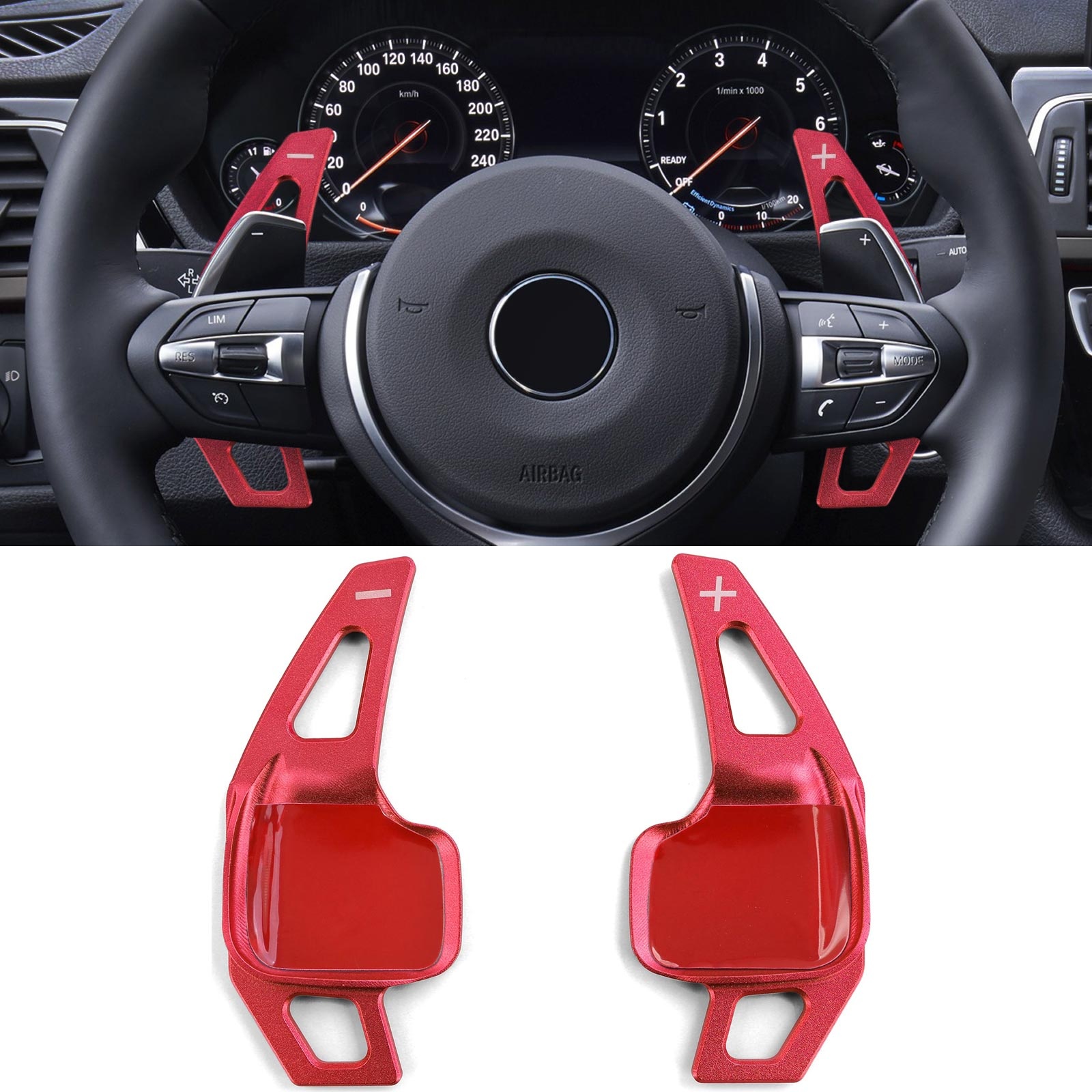 Schakelpeddels - voor MW 3er F30 Sedan F31Touring F34 / 4er F32 Coupé F33 Cabrio F36 Gran Coupé - rood