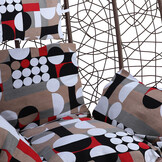 Hangstoel - bruin - 106x120x70cm - met meerkleurige kussen