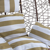 Hangstoel - bruin - 106x102x195cm - met gestreept kussen