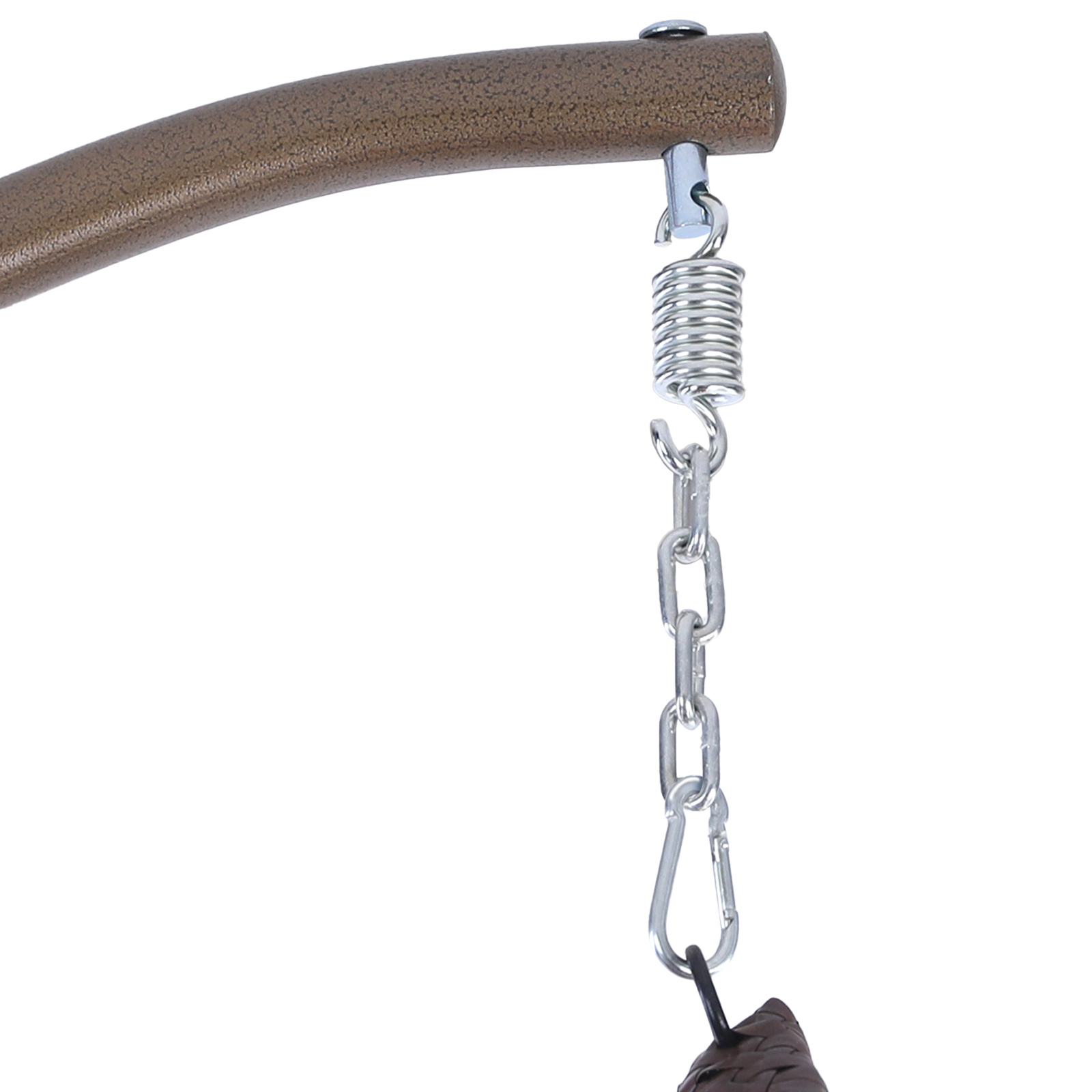 Hangstoel - bruin - 106x102x195cm - met gestreept kussen