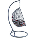 Hangstoel - grijs - 106x120x70cm - met meerkleurige kussen