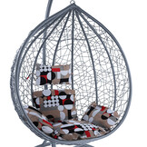 Hangstoel - grijs - 106x120x70cm - met meerkleurige kussen