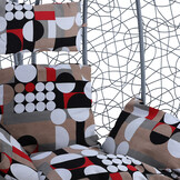 Hangstoel - grijs - 106x120x70cm - met meerkleurige kussen