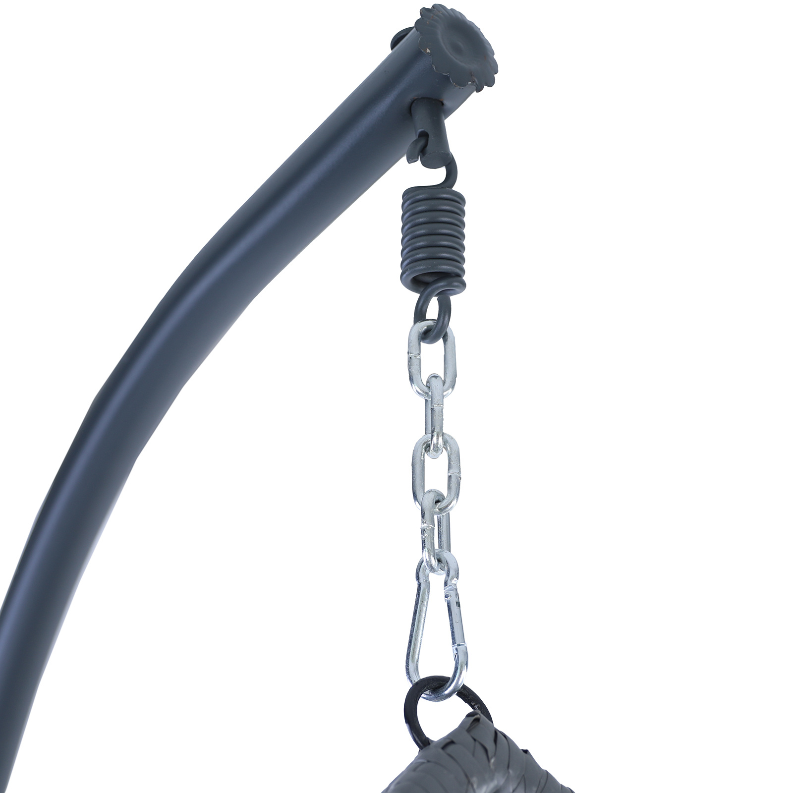 Hangstoel - grijs - 106x120x70cm - met meerkleurige kussen