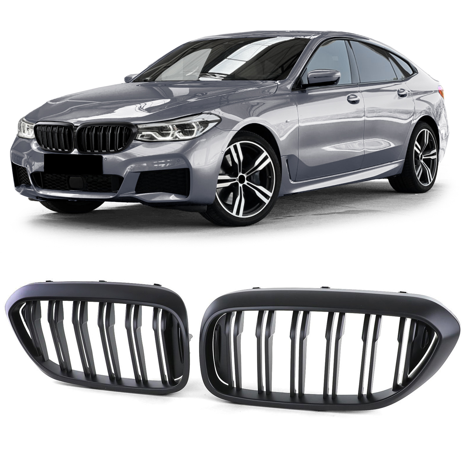 BMW grill geschikt voor BMW 6 Serie GT G32 2017-20 - mat zwart